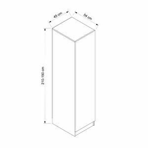 Minar Kale 1 Kapaklı Dolap Antrasit - Dore 210cm