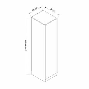 Minar Kale 1 Kapaklı Dolap Beyaz - Beyaz Çizgili Mebran 210cm