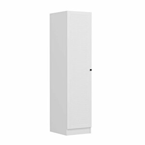 Minar Kale 1 Kapaklı Raflı Dolap Beyaz - Beyaz Panjur 190cm 190 cm