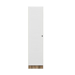 Minar Kale 1 Kapaklı Raflı Dolap Dore - Beyaz Panjur 190cm 190 cm
