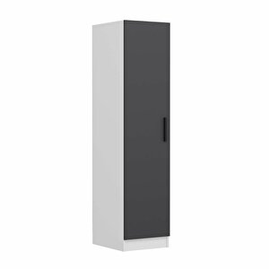 Minar Kale 1 Kapaklı Dolap Beyaz - Antrasit 210cm 210 cm