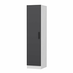 Minar Kale 1 Kapaklı Dolap Beyaz - Antrasit 210cm 210 cm