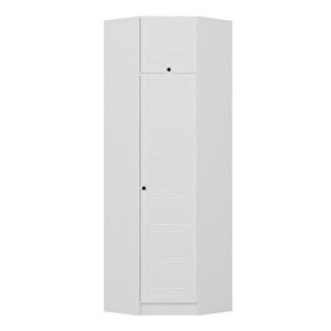 Minar Kale 1 Kapaklı Köşe Dolap Beyaz Mebran Panjur + Yüklük 210cm