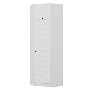 Minar Kale 1 Kapaklı Köşe Dolap Beyaz Mebran Panjur + Yüklük 210cm