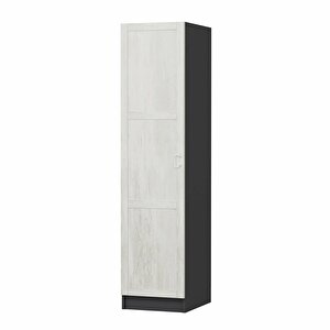 Minar Kale 1 Kapaklı Dolap Antrasit - Eskitme Beyaz 210cm 210 cm
