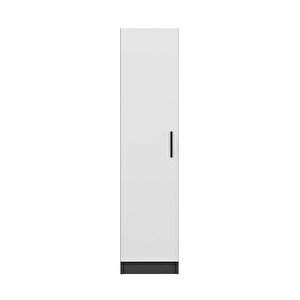 Minar Kale 1 Kapaklı Raflı Dolap Antrasit - Beyaz 190cm 190 cm