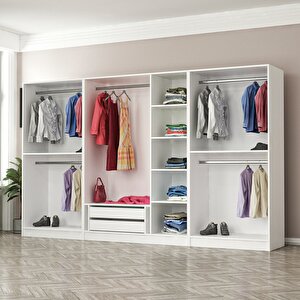 Minar Kale 7 Mebran Panjur Kapaklı 2 Çekmeceli Dolap Beyaz/beyaz 190cm