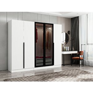 Kale Plus210 5 Mebran Kapaklı 2ç Dolap Beyaz Mebran Füme Cam