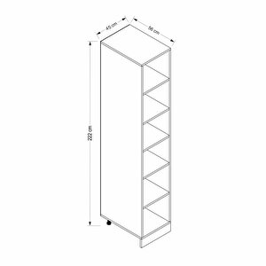 Mi̇nar 45 Cm Mutfak Boy Dolabi Beyaz Antrasi̇t D45-mcba1