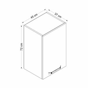 Minar Mutfak Modül Üst 1dk2r 45cm Dolap Byz Aliminyum Füme Cam