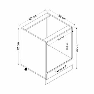 Minar Mutfak Modül Alt 1k 60cm Ank Dolap Byz Mebran C Antrasit