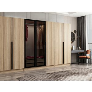 Kale Plus210 7 Kapaklı 2 Çekmeceli Dolap Dore Plus Dore Füme Cam