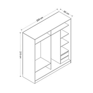 Minar Kale210y 2k Sürgülü Dlp 220g Cm - Dore Aynalı Royal Mermer