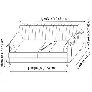 Alkon Üçlü Koltuk-açık Gri 99