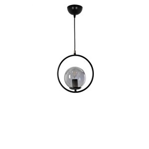 Ring Tekli Füme Camlı Siyah Sarkıt