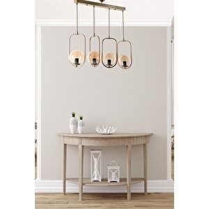 Ahu 4 Lü Sıralı Bal Camlı Eskitme Sarkıt