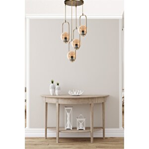 Ahu 4 Lü Tepsili Bal Camlı Eskitme Sarkıt