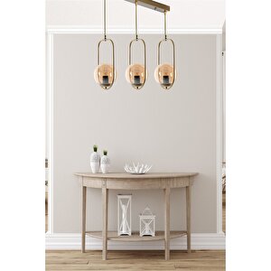 Ahu 3 Lü Sıralı Bal Camlı Eskitme Sarkıt
