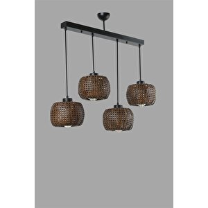 Tıger 4 Lü Sıralı Ceviz Rattan Sarkıt