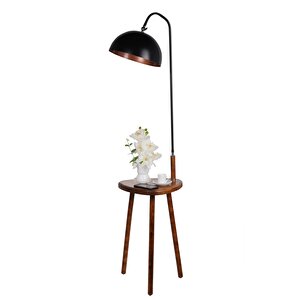 Demet Sehbalı Ahşap Lambader Ceviz Retro 3 Başlıklı