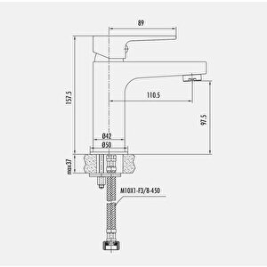 Creavit Sr1500 Sharp Lavabo Bataryası Krom