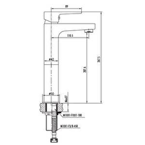 SR6500G Sharp Yüksek Çanak Tipi Lavabo Bataryası Altın