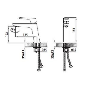 SP1500 Slope Lavabo Bataryası Krom