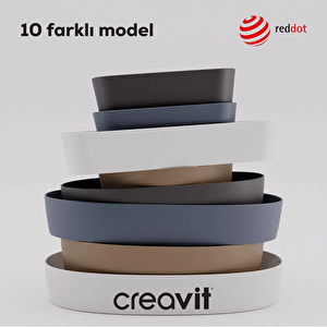 Creavit Loop Tezgah Üstü Oval Çanak Lavabo 60 Cm Beyaz Lp160-00cb00e-0000