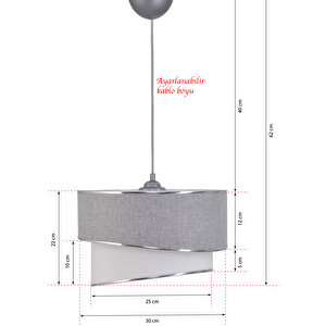 Evlight Rüzgar Pasta Tekli Sarkıt Avize Ve Krom Abajur Seti Gri