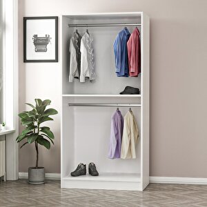 Minar Kale Country 2 Kapak Aynalı Zincir Dolap - Eskitme Beyaz 210cm 210 cm