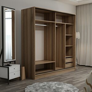 Minar Kale 2 Kapaklı Sürgülü Dolap 180 Cm - Dore/antrasit/beyaz 190cm