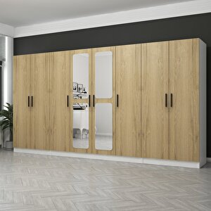Kale 8 Kapaklı Aynalı 2ç Dolap - Pera Ceviz 190cm 190 cm
