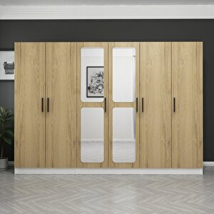 Kale 6 Kapaklı Aynalı 2ç Dolap - Pera Ceviz 190cm 190 cm