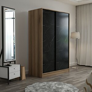 Minar Kale 2 Kapaklı Sürgülü Dolap 120 Cm  - Dore/royal Mermer 190cm 190 cm