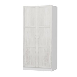 Minar Kale Country 2 Kapak Zincir Dolap -eskitme Beyaz 190cm 190 cm
