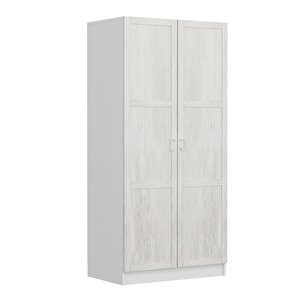 Minar Kale Country 2 Kapak Zincir Dolap -eskitme Beyaz 190cm