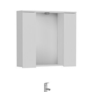 Minar Nika Banyo Dolabı Üst 85cm 2 Kapaklı Beyaz