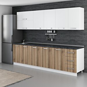 Minar 280 Cm Mutfak Dolabı Beyaz Dore 280-d1