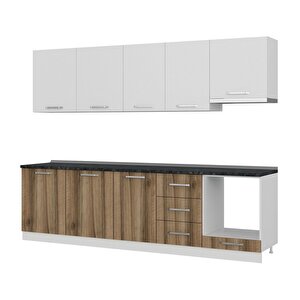 Minar 280 Cm Mutfak Dolabı Beyaz Dore 280-d5