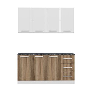 Minar 160 Cm Mutfak Dolabı Beyaz Dore 160-d1