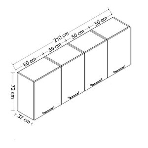 Minar 210 Cm Mutfak Dolabı Beyaz 210-b1-üst Modül