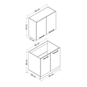 Minar 90 Cm Mutfak Dolabı Beyaz 90-b1