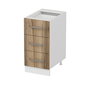 Minar Mutfak Alt Modül 3 Çekmeceli Nray 40cm Dolap Beyaz /dore - D1