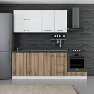Minar 230 Cm Mutfak Dolabı Beyaz Dore 230-d3