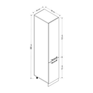 Minar 40 Cm Mutfak Boy Dolabı - Beyaz/dore D40-d1