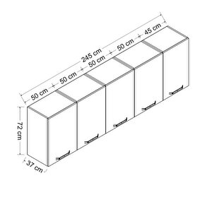 Minar 245 Cm Mutfak Dolabı Beyaz 245-b3-üst Modül