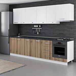 Minar 290 Cm Mutfak Dolabı Beyaz Dore 290-d5