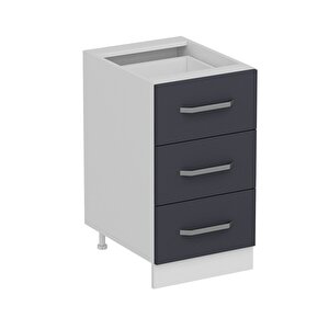 Minar Mutfak Alt Modül 3 Çekmeceli Nray 45cm Dolap Beyaz /antrasit - A1