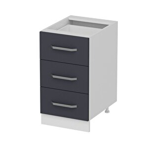 Minar Mutfak Alt Modül 3 Çekmeceli Nray 45cm Dolap Beyaz /antrasit - A1