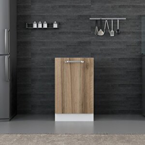 Minar Mutfak Alt Modül 1 Kapaklı 1 Raflı 50cm Dolap Beyaz /dore - D1